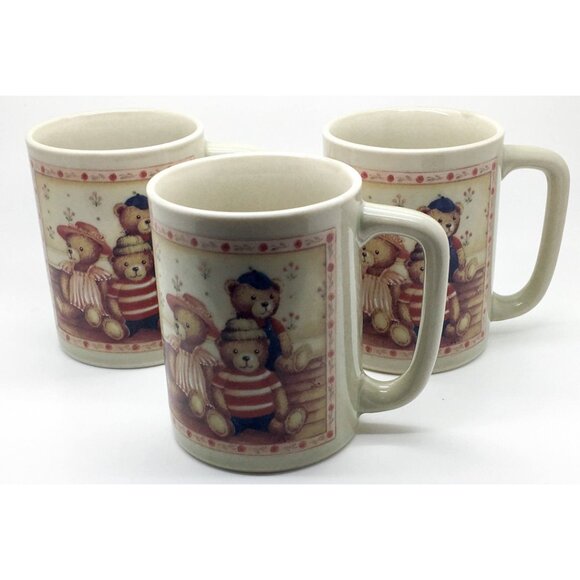 Otagiri Mug Teddy Bear Family Boys Girls Sailor Outfit Coffee Mugs Lot of 3 - Picture 4 of 4